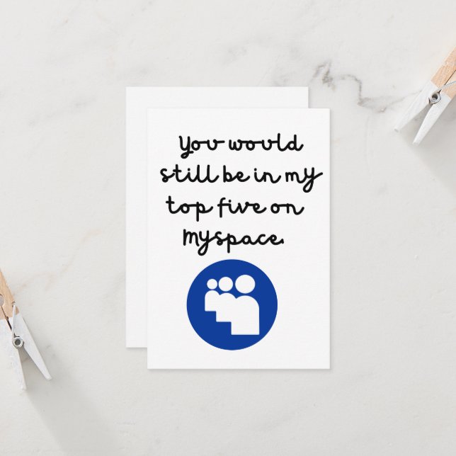 Nostalgique MySpace Friendship/ Carte d'anniversai (Devant/Arrière en situation)