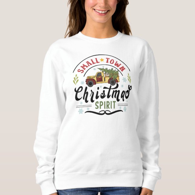 Nostalgique Petite Ville Pays Sweatshirt de Noël (Devant)