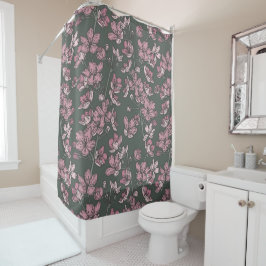 Nostalgique rose floral Rustique rideau de douche