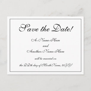 Nostalgique, traditionnel "Save the Date!" Carte p