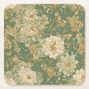 Nostalgisch Florals in Vintag Hues Rechteckiger Pappuntersetzer