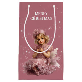 Nostalgisch Frohe Weihnachten in Frost und Blassro Kleine Geschenktüte