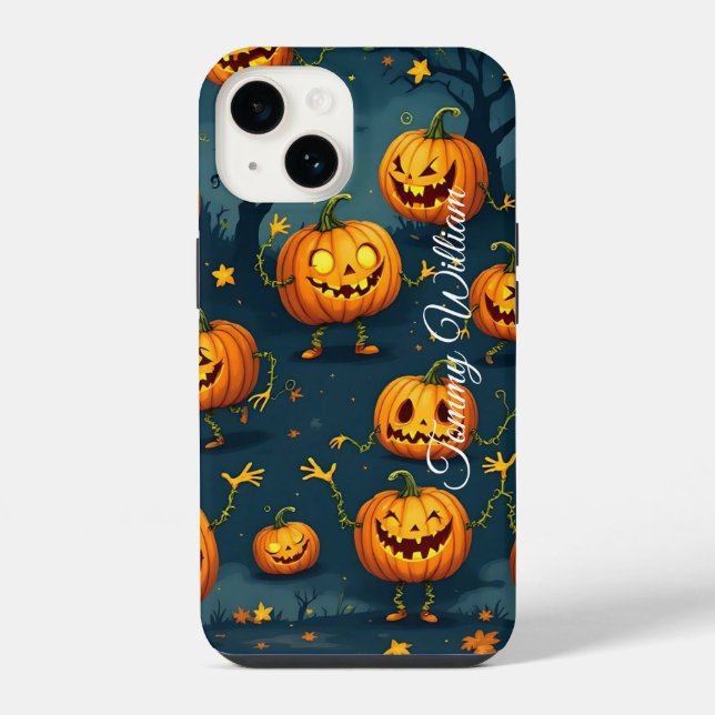 Nostalgisch Halloween Pumpkin iPhone 14 Hülle (Rückseite)