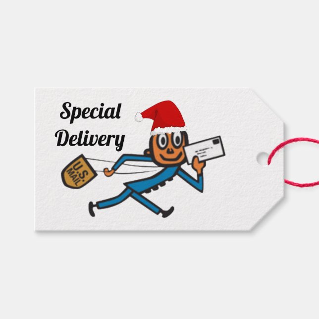 Nostalgisch Postal Santa Geschenkanhänger (Vorderseite (Horizontal))