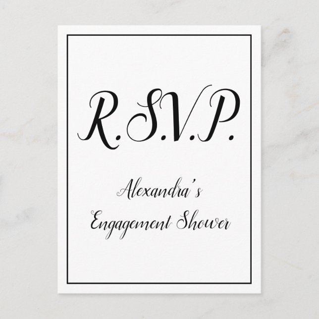 Nostalgisch "R.S.V.P." Postkarte (Vorderseite)