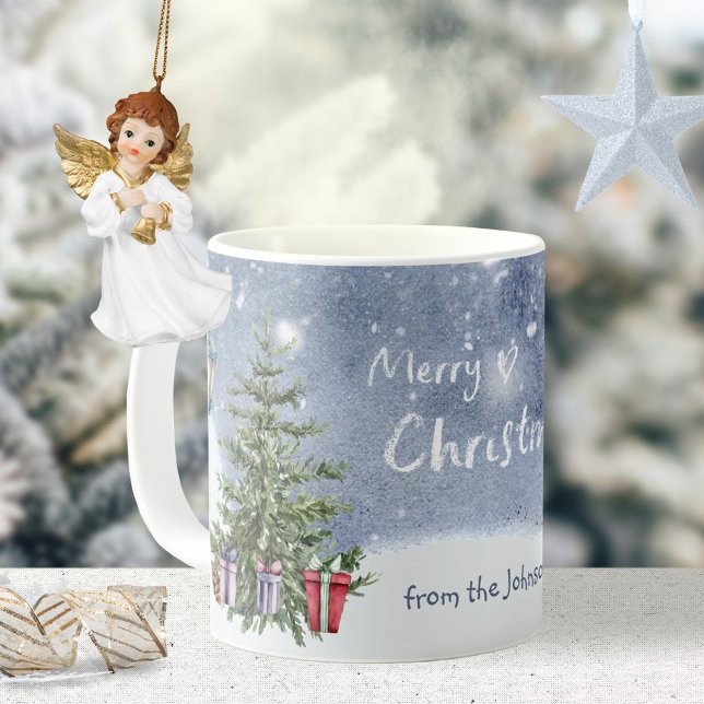 Nostalgisch Watercolor Weihnachtsbaum Lattern Gesc Kaffeetasse (Nostalgic Watercolor Christmas Lantern Gifts Coffee Mug ©Susanne Sachers - Sunny Mind 🌞)