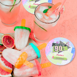 Nostalgisch zurück zur Retro-Geburtstagsparty der  Runder Pappuntersetzer