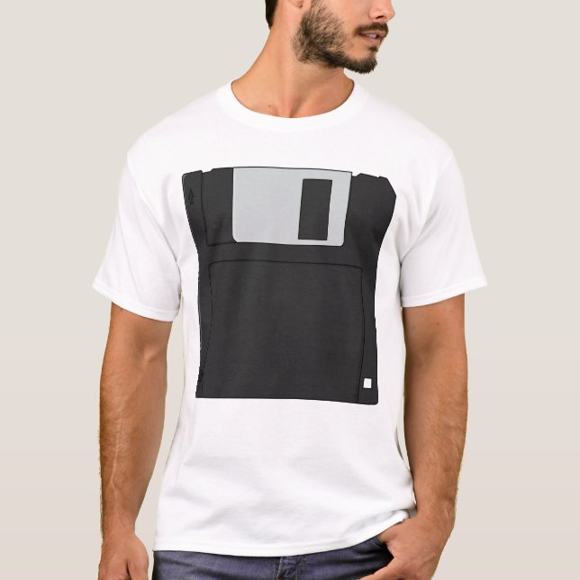 Nostalgische 3½ Zoll Diskette Retro Floppy Disk T-Shirt (Vorderseite)