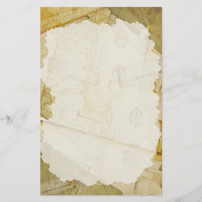 Nostalgische Alte Briefe Stationery Briefpapier (Vorderseite)