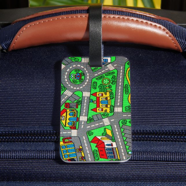  Nostalgische Autostraßen-Teppichspur, 90er-Nostal Gepäckanhänger (Rückseite Insitu 4)