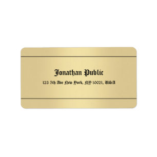 Nostalgische Calligraphed Gold Look Template Class Adressaufkleber