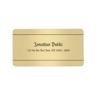 Nostalgische Calligraphie Gold Look Template Elega Adressaufkleber