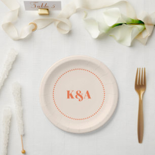 Nostalgische Charm Retro Wedding Pappteller