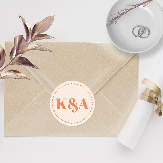 Nostalgische Charm Retro Wedding Runder Aufkleber (Von Creator hochgeladen)