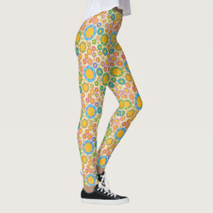 Nostalgische Flora Creme Leggings