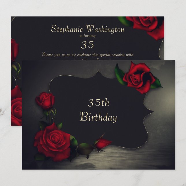 Nostalgische gotische Liebe zum Geburtstag Einladung (Vorne/Hinten)