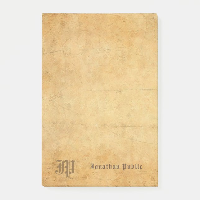Nostalgische handgeschriebene Vorlage für ein Mono Post-it Klebezettel (Vorderseite)