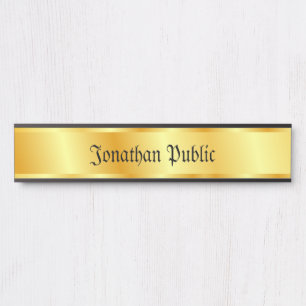 Nostalgische Kalligrafie-Skript Elegantes Goldenes Türschild