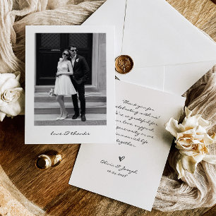 Nostalgische Liebe Chic Instant Photo Look Hochz Dankeskarte