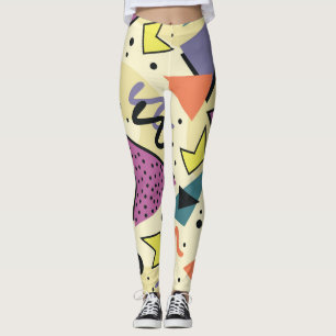 Nostalgische Memphis Retro-Formen Leggings