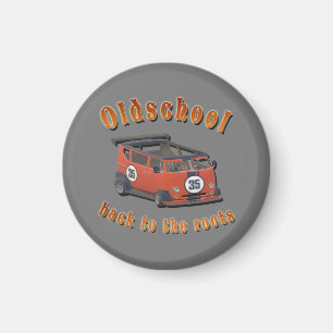 Nostalgische Oldschool, Oldtimer van red grau Magnet