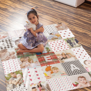 Nostalgische Patchwork-Erinnerungen: Quilt Pattern Fleecedecke