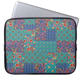 Nostalgische Prints Imitate Patchwork Laptop Sleev Laptopschutzhülle