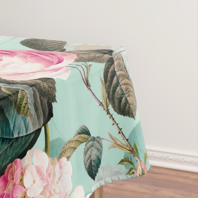 Nostalgische Rose Muster Minze Tischdecke (Beispiel)