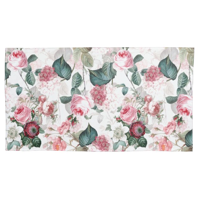 Nostalgische Rose Muster pink Kissenbezug (Vorderseite)