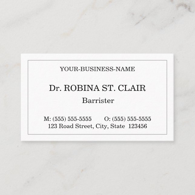 Nostalgische Style Law Beruflich Business Card Visitenkarte (Vorderseite)
