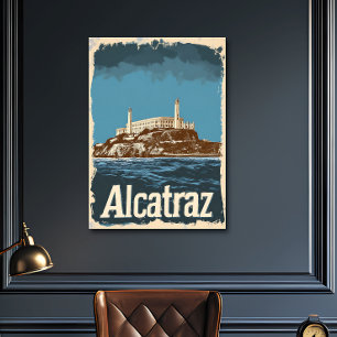 Nostalgische Vintage-Alcatraz-Reise Poster