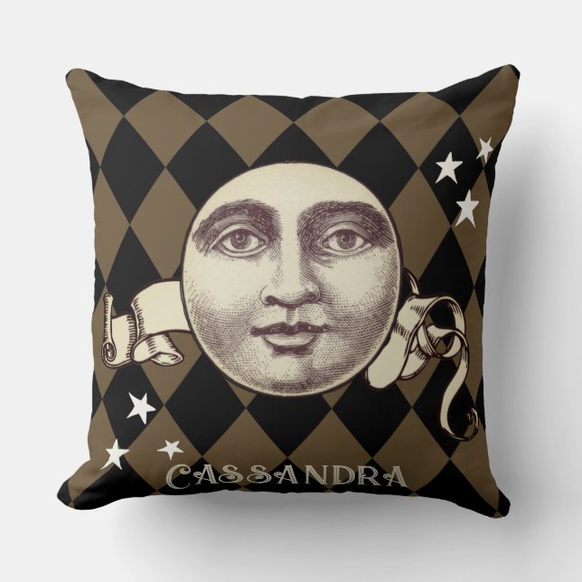 Nostalgische Vintage Steampunk-Fantasie Kissen (Vorderseite)