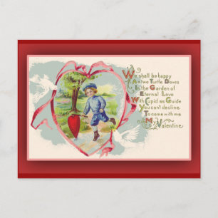 Nostalgische Vintage Valentinenkarte Feiertagspostkarte