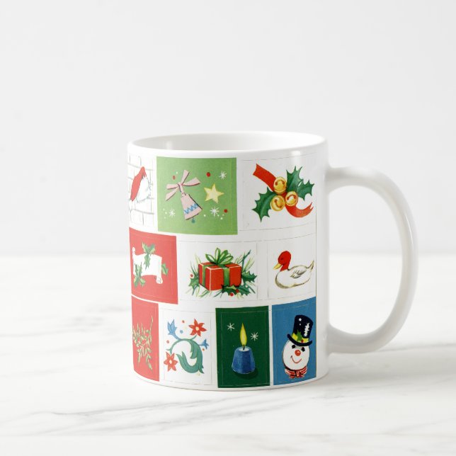 Nostalgische Vintage Weihnachtsikonen-Tasse Kaffeetasse (Rechts)