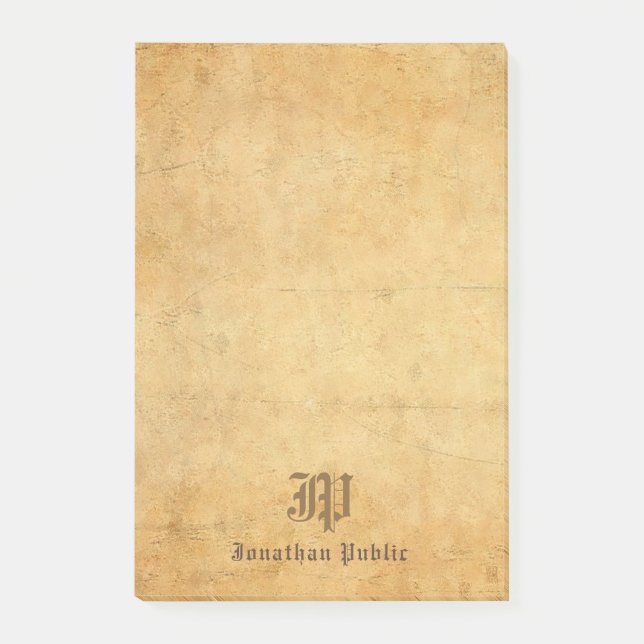 Nostalgische Vorlage Elegante Kalligraphie Monogra Post-it Klebezettel (Vorderseite)