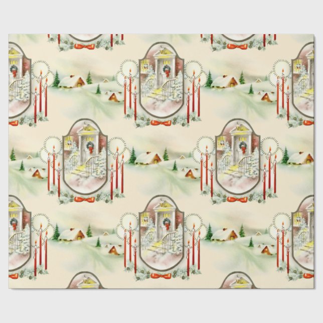 Nostalgische Weihnachten Geschenkpapier (Saum)