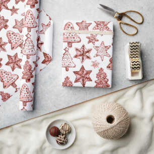 Nostalgische Weihnachten Rot Geschenkpapier