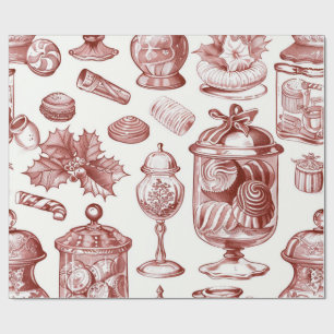 Nostalgische Weihnachten Rot Geschenkpapier