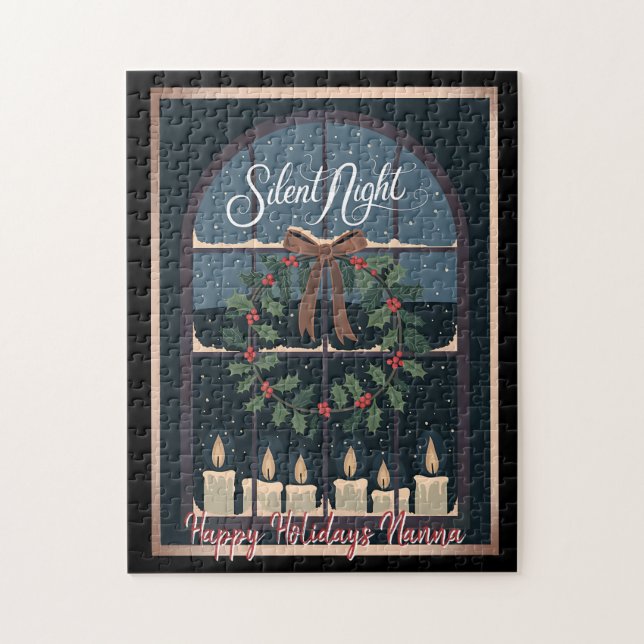 Nostalgische Weihnachten Vintag Holly Wreath Candl (Vertikal)