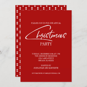 Nostalgische Weihnachts-Script Feiertag Einladung