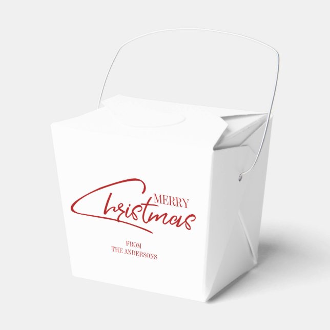 Nostalgische Weihnachts-Script Holiday Favor Box Geschenkschachtel (Vorderseite)