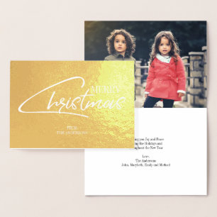 Nostalgische Weihnachts-Script-Holiday Gold Foil C Folienkarte