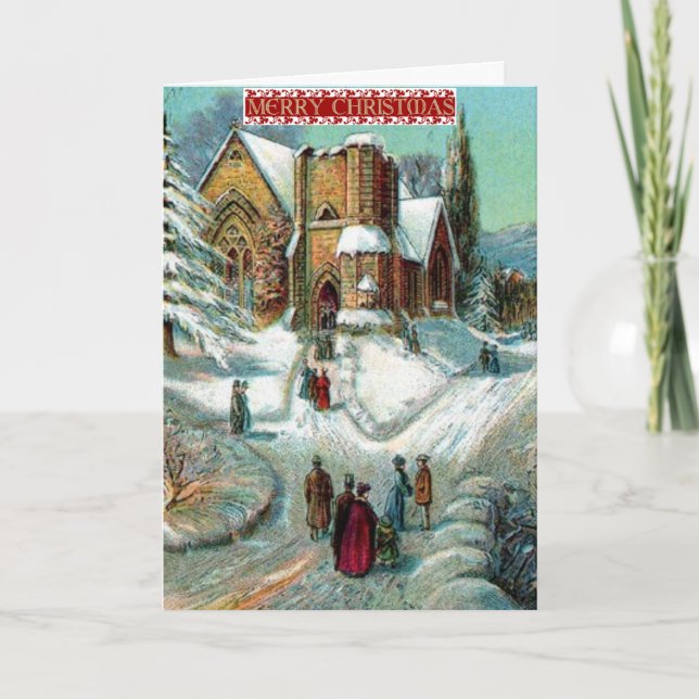 Nostalgische Weihnachtskarte Feiertagskarte (Vorderseite)