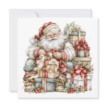 Nostalgische Weihnachtskarte mit Weihnachtsmann