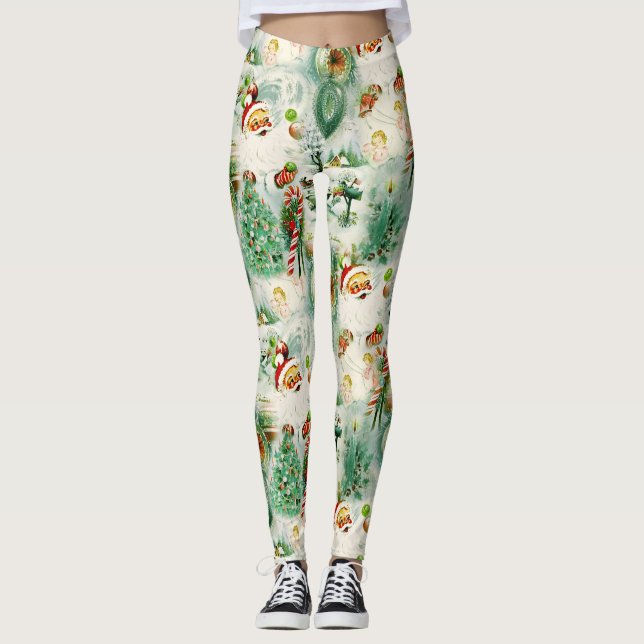 Nostalgischer Kitschmas  Leggings (Vorderseite)
