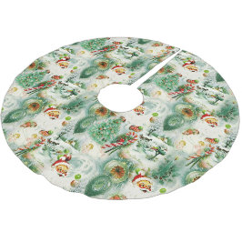 Nostalgischer Kitschmas Polyester Weihnachtsbaumdecke