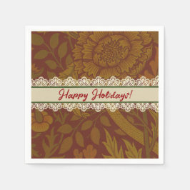 Nostalgischer Klassiker William Morris. Goldener U Serviette