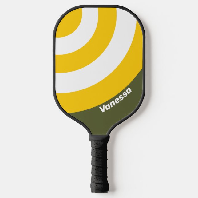 Nostalgischer Reißverschluss mit Namen Pickleball Schläger (Vorderseite)