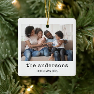 Nostalgischer Typ Familienname und Foto Keramikornament