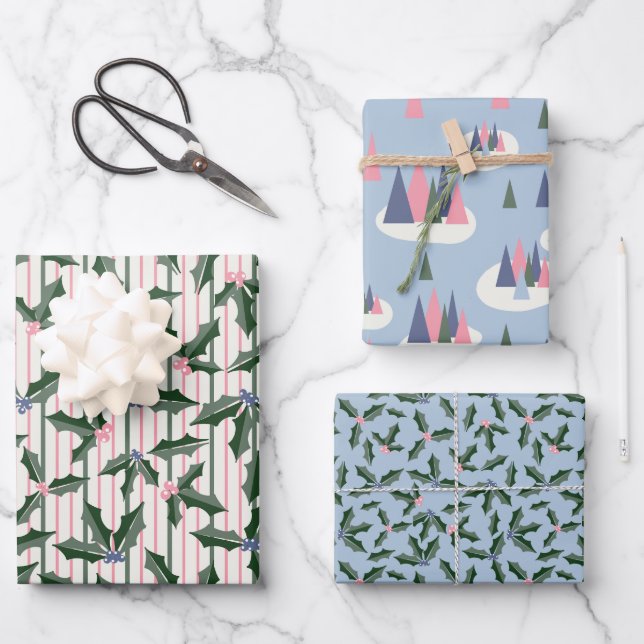 Nostalgischer Urlaub Geschenkpapier Set (Vorderseite)